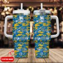 Los Angeles Chargers NFL Camouflage Silver Logo Custom Stanley Quencher 30oz-40oz Stainless Steel Tumbler Hot And Cold Tumbler