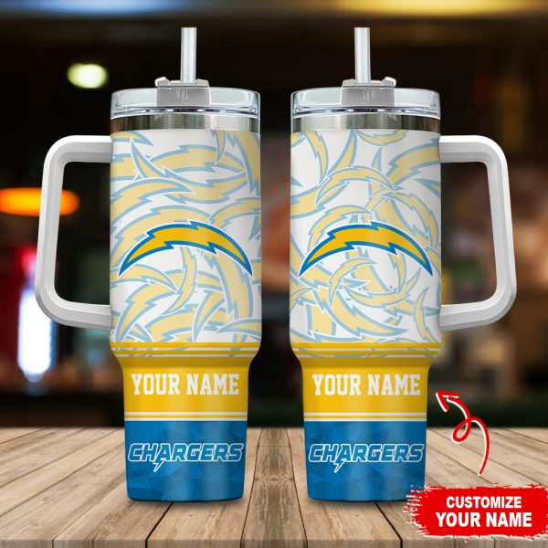 Los Angeles Chargers NFL Custom Stanley Quencher 30oz-40oz Stainless Steel Tumbler Hot And Cold Tumbler