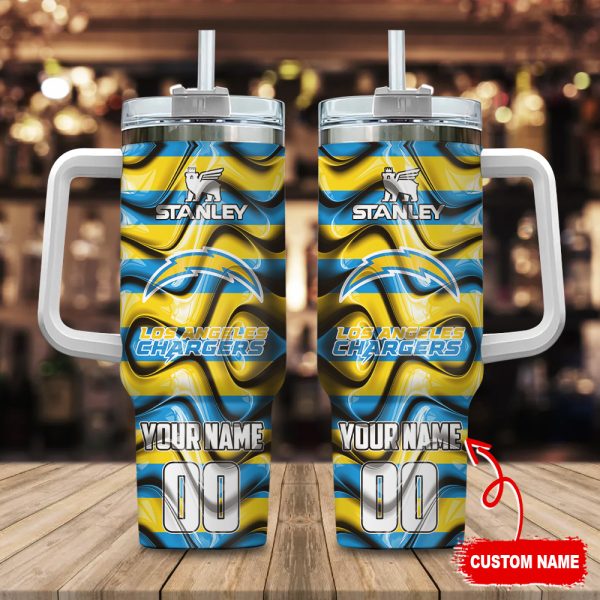 Los Angeles Chargers NFL Custom Stanley Quencher 30oz-40oz Stainless Steel Tumbler Hot And Cold Tumbler