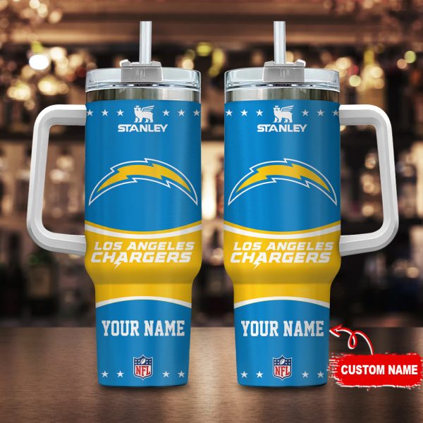 Los Angeles Chargers NFL Custom Stanley Quencher 30oz-40oz Stainless Steel Tumbler Hot And Cold Tumbler