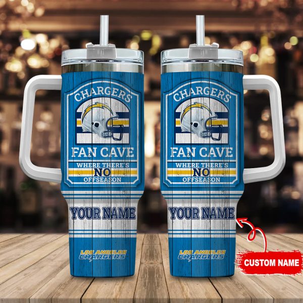 Los Angeles Chargers NFL Fan Cave Custom Stanley Quencher 30oz-40oz Stainless Steel Tumbler Hot And Cold Tumbler