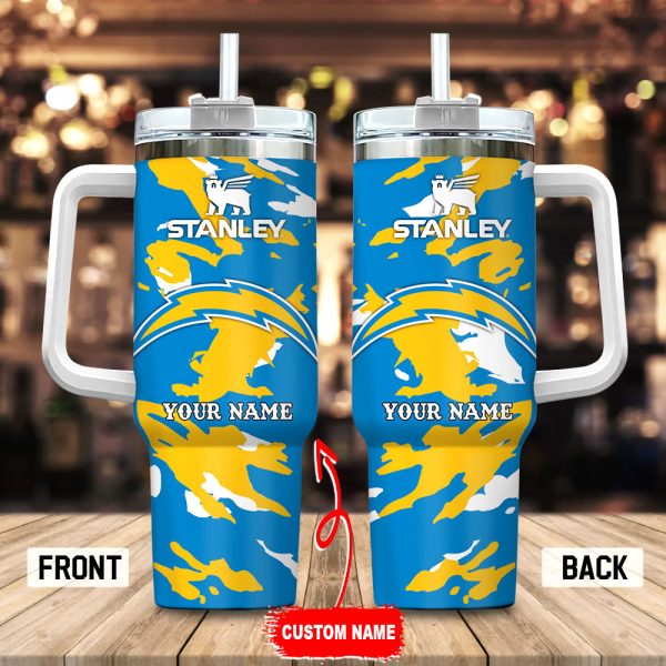 Los Angeles Chargers NFL Custom Stanley Quencher 30oz-40oz Stainless Steel Tumbler Hot And Cold Tumbler