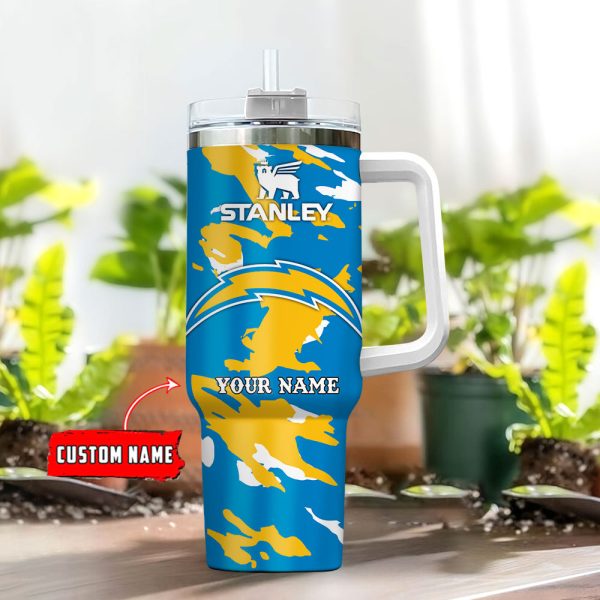 Los Angeles Chargers NFL Custom Stanley Quencher 30oz-40oz Stainless Steel Tumbler Hot And Cold Tumbler - Image 2