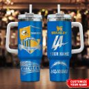 Los Angeles Chargers NFL Silver Logo Custom Stanley Quencher 30oz-40oz Stainless Steel Tumbler Hot And Cold Tumbler