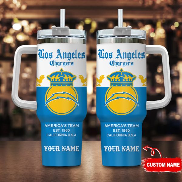 Los Angeles Chargers NFL Corona Extra Custom Stanley Quencher 30oz-40oz Stainless Steel Tumbler Hot And Cold Tumbler