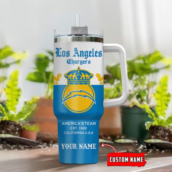 Los Angeles Chargers NFL Corona Extra Custom Stanley Quencher 30oz-40oz Stainless Steel Tumbler Hot And Cold Tumbler - Image 2