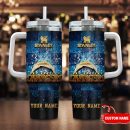 Los Angeles Chargers NFL Glitter Golden Logo Custom Stanley Quencher 30oz-40oz Stainless Steel Tumbler Hot And Cold Tumbler