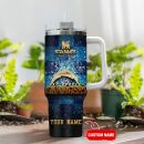 Los Angeles Chargers NFL Glitter Golden Logo Custom Stanley Quencher 30oz-40oz Stainless Steel Tumbler Hot And Cold Tumbler