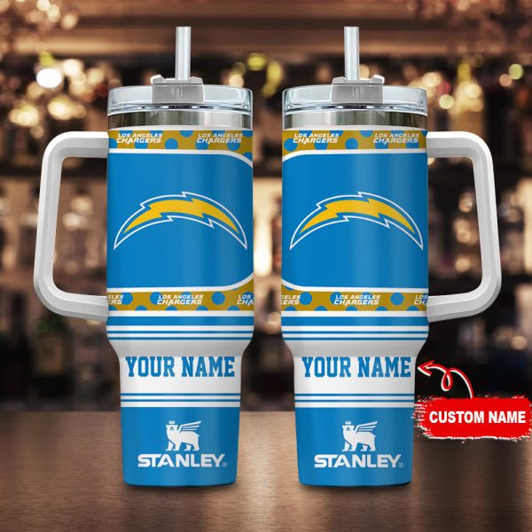 Los Angeles Chargers NFL Custom Stanley Quencher 30oz-40oz Stainless Steel Tumbler Hot And Cold Tumbler
