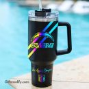 Los Angeles Chargers NFL Hologram Logo Custom Stanley Quencher 30oz-40oz Stainless Steel Tumbler Hot And Cold Tumbler