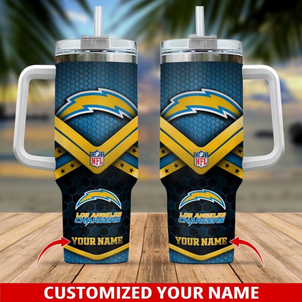 Los Angeles Chargers NFL Custom Stanley Quencher 30oz-40oz Stainless Steel Tumbler Hot And Cold Tumbler