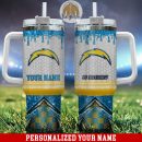 Los Angeles Chargers Glitter NFL Custom Stanley Quencher 30oz-40oz Stainless Steel Tumbler Hot And Cold Tumbler