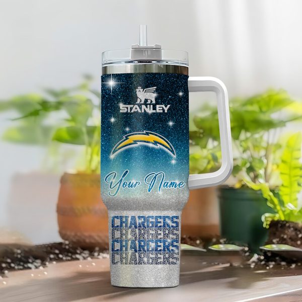Los Angeles Chargers NFL Custom Stanley Quencher 30oz-40oz Stainless Steel Tumbler Hot And Cold Tumbler - Image 2