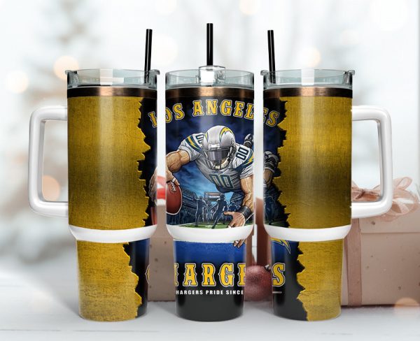 Los Angeles Chargers NFL Mascot Custom Stanley Quencher 30oz-40oz Stainless Steel Tumbler Hot And Cold Tumbler