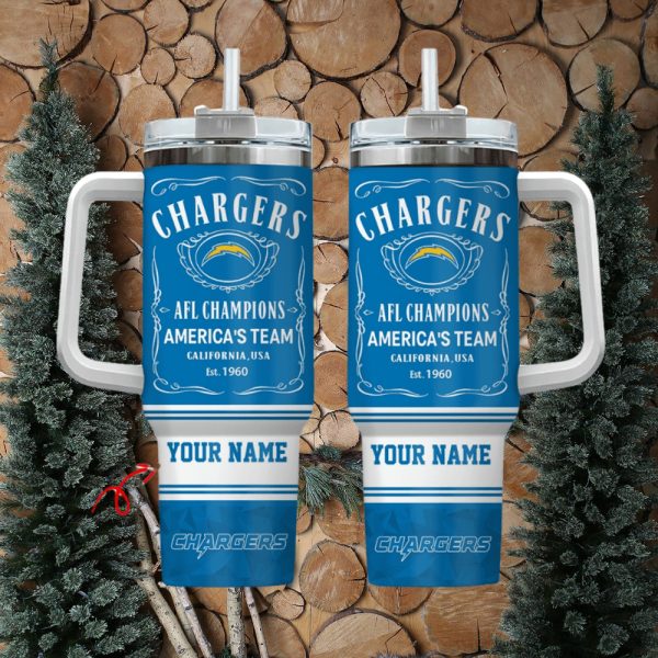 Los Angeles Chargers NFL Custom Stanley Quencher 30oz-40oz Stainless Steel Tumbler Hot And Cold Tumbler