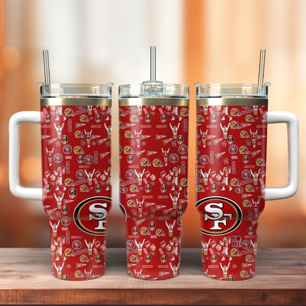 San Francisco 49ers NFL Custom Stanley Quencher 30oz-40oz Stainless Steel Tumbler Hot And Cold Tumbler