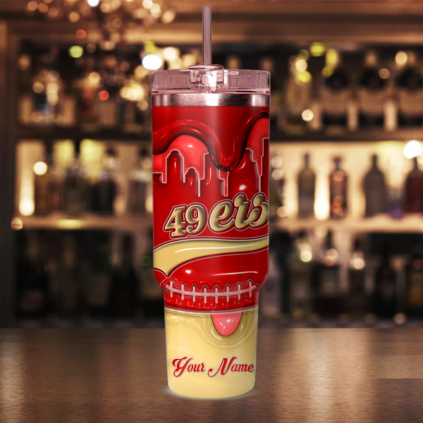 San Francisco 49ers NFL Custom Stanley Quencher 30oz-40oz Stainless Steel Tumbler Hot And Cold Tumbler - Image 2