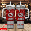San Francisco 49ers NFL Glitter and Diamonds Bling Custom Stanley Quencher 30oz-40oz Stainless Steel Tumbler Hot And Cold Tumbler