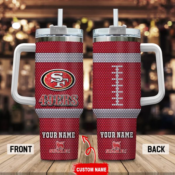 San Francisco 49ers NFL Crystal Custom Stanley Quencher 30oz-40oz Stainless Steel Tumbler Hot And Cold Tumbler