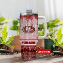 San Francisco 49ers NFL Glitter Custom Stanley Quencher 30oz-40oz Stainless Steel Tumbler Hot And Cold Tumbler