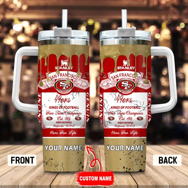 San Francisco 49ers NFL Kings Of Football Custom Stanley Quencher 30oz-40oz Stainless Steel Tumbler Hot And Cold Tumbler