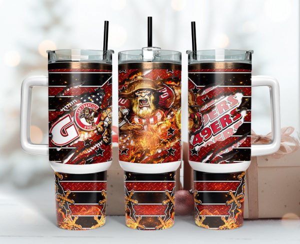 San Francisco 49ers NFL Mascot Custom Stanley Quencher 30oz-40oz Stainless Steel Tumbler Hot And Cold Tumbler