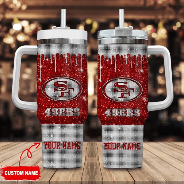 San Francisco 49ers NFL Custom Stanley Quencher 30oz-40oz Stainless Steel Tumbler Hot And Cold Tumbler