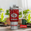 San Francisco 49ers NFL Custom Stanley Quencher 30oz-40oz Stainless Steel Tumbler Hot And Cold Tumbler