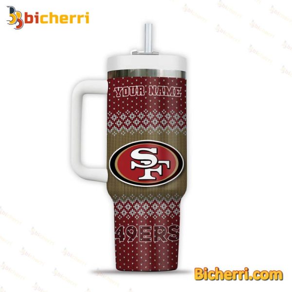 San Francisco 49ers NFL Custom Stanley Quencher 30oz-40oz Stainless Steel Tumbler Hot And Cold Tumbler - Image 2