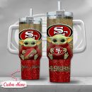 NFL San Francisco 49ers Baby Yoda Custom Stanley Quencher 30oz-40oz Stainless Steel Tumbler Hot And Cold Tumbler
