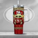 NFL San Francisco 49ers Baby Yoda Custom Stanley Quencher 30oz-40oz Stainless Steel Tumbler Hot And Cold Tumbler
