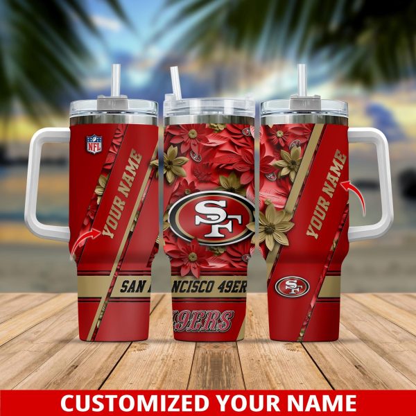 San Francisco 49ers NFL Custom Stanley Quencher 30oz-40oz Stainless Steel Tumbler Hot And Cold Tumbler