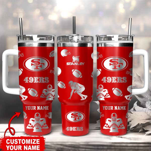 San Francisco 49ers NFL Custom Stanley Quencher 30oz-40oz Stainless Steel Tumbler Hot And Cold Tumbler