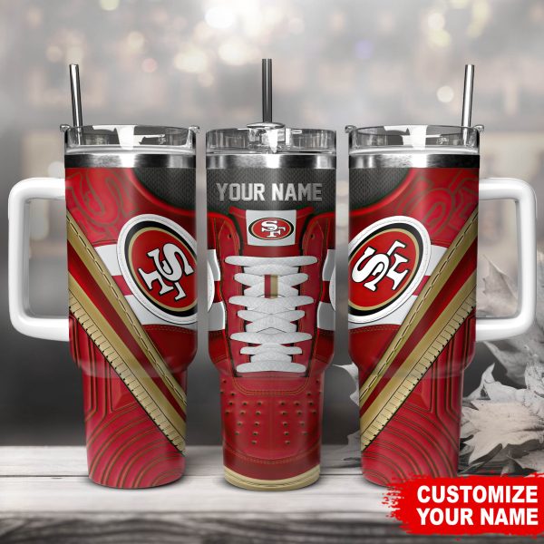 San Francisco 49ers NFL Sneaker Custom Stanley Quencher 30oz-40oz Stainless Steel Tumbler Hot And Cold Tumbler