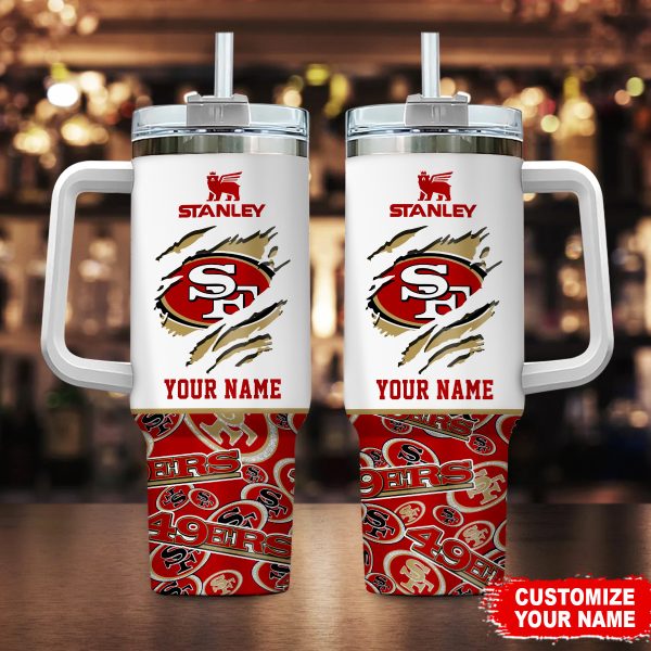 San Francisco 49ers NFL Custom Stanley Quencher 30oz-40oz Stainless Steel Tumbler Hot And Cold Tumbler