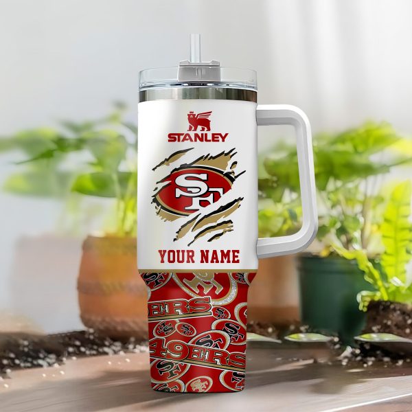 San Francisco 49ers NFL Custom Stanley Quencher 30oz-40oz Stainless Steel Tumbler Hot And Cold Tumbler - Image 2