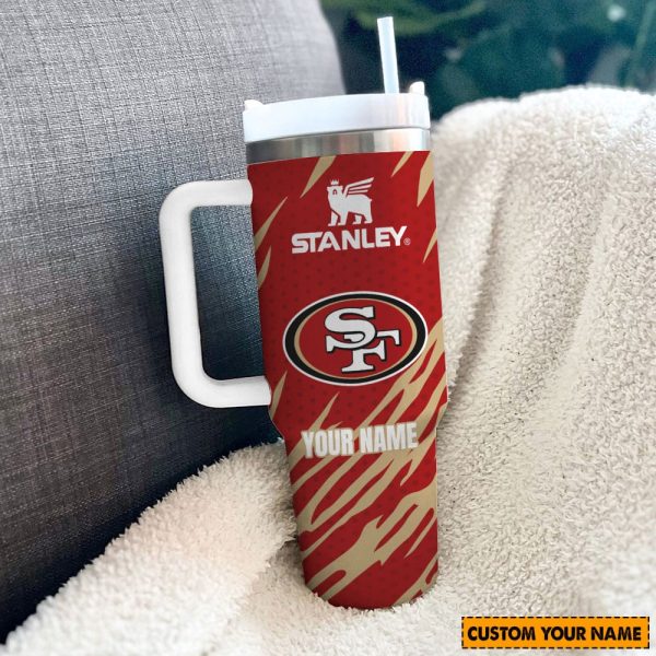 San Francisco 49ers NFL Custom Stanley Quencher 30oz-40oz Stainless Steel Tumbler Hot And Cold Tumbler - Image 2
