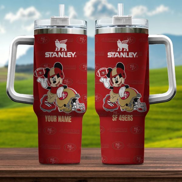 San Francisco 49ers NFL Mickey Mouse Custom Stanley Quencher 30oz-40oz Stainless Steel Tumbler Hot And Cold Tumbler