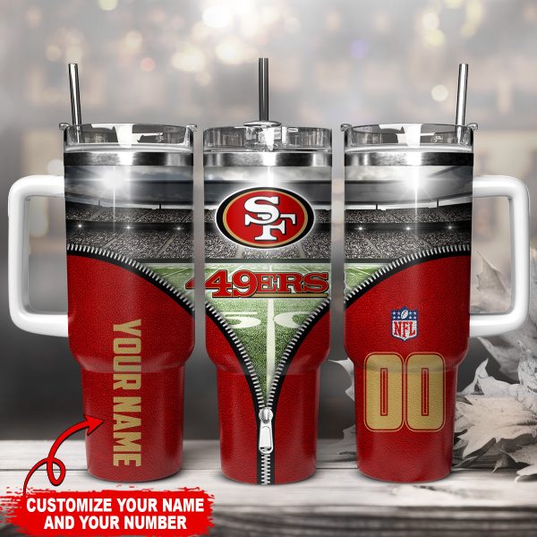 San Francisco 49ers NFL Custom Stanley Quencher 30oz-40oz Stainless Steel Tumbler Hot And Cold Tumbler