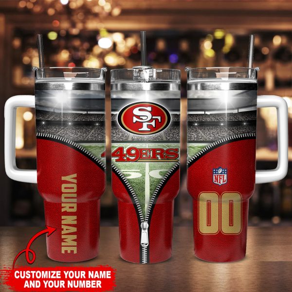 San Francisco 49ers NFL Custom Stanley Quencher 30oz-40oz Stainless Steel Tumbler Hot And Cold Tumbler - Image 2