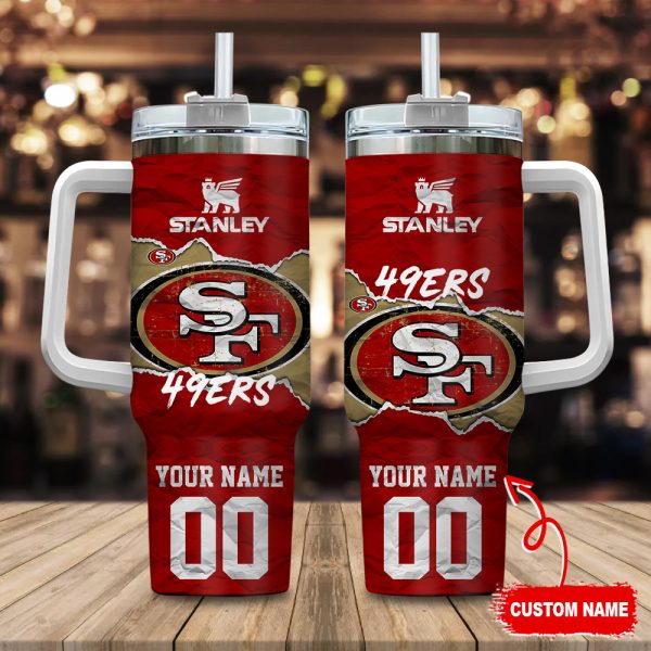 San Francisco 49ers NFL Custom Stanley Quencher 30oz-40oz Stainless Steel Tumbler Hot And Cold Tumbler