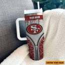 San Francisco 49ers NFL Glitter Leopard Print Custom Stanley Quencher 30oz-40oz Stainless Steel Tumbler Hot And Cold Tumbler