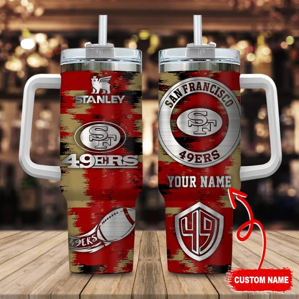 San Francisco 49ers NFL Custom Stanley Quencher 30oz-40oz Stainless Steel Tumbler Hot And Cold Tumbler
