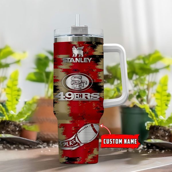 San Francisco 49ers NFL Custom Stanley Quencher 30oz-40oz Stainless Steel Tumbler Hot And Cold Tumbler - Image 2