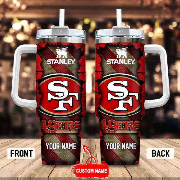 San Francisco 49ers NFL Custom Stanley Quencher 30oz-40oz Stainless Steel Tumbler Hot And Cold Tumbler
