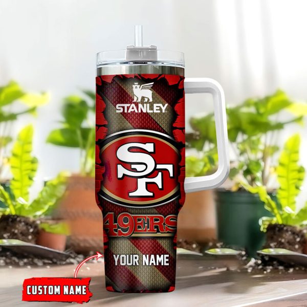 San Francisco 49ers NFL Custom Stanley Quencher 30oz-40oz Stainless Steel Tumbler Hot And Cold Tumbler - Image 2