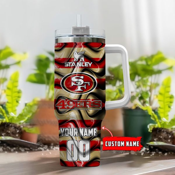 San Francisco 49ers NFL Custom Stanley Quencher 30oz-40oz Stainless Steel Tumbler Hot And Cold Tumbler - Image 2