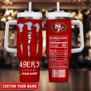 San Francisco 49ers NFL Energy Nutrition Facts Custom Stanley Quencher 30oz-40oz Stainless Steel Tumbler Hot And Cold Tumbler
