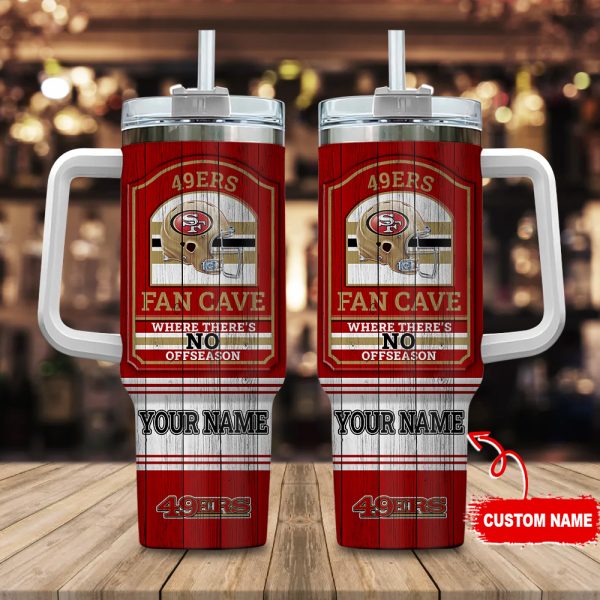 San Francisco 49ers NFL Fan Cave Custom Stanley Quencher 30oz-40oz Stainless Steel Tumbler Hot And Cold Tumbler