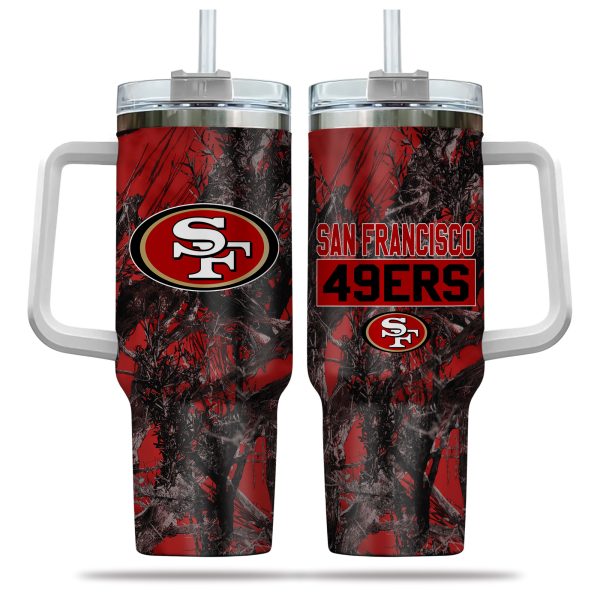 San Francisco 49ers NFL Hunting Custom Stanley Quencher 30oz-40oz Stainless Steel Tumbler Hot And Cold Tumbler